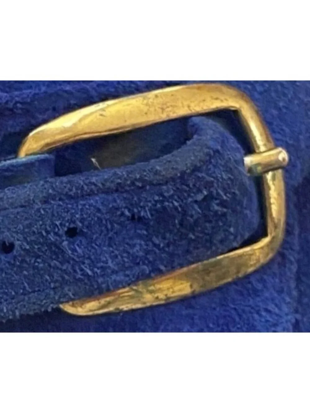 Rare Vtg Dr Martens Made in England Blue Suede Monk Strap Creepers UK 8 US 9 - Picture 12 of 14